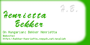 henrietta bekker business card